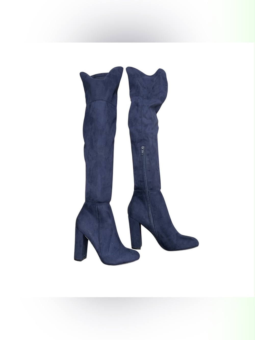 Aldo Navy Suede Over-the-Knee Block Heel Boots S6